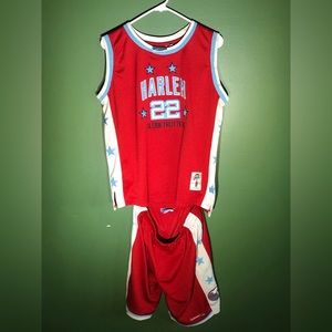 Harlem Globetrotters Curly #22 Fubu Jersey & Shorts Uniform Size Large